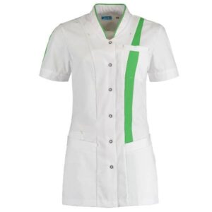 De Berkel Zorgjas Lara - Wit/Fashion Green, M